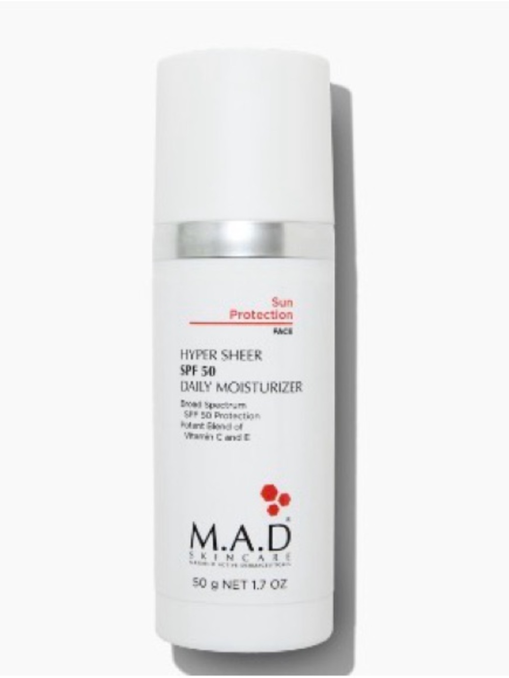 M.A.D Skincare Hyper Sheer SPF 50 Matte Finish Daily Moisturizer - 1.7 oz